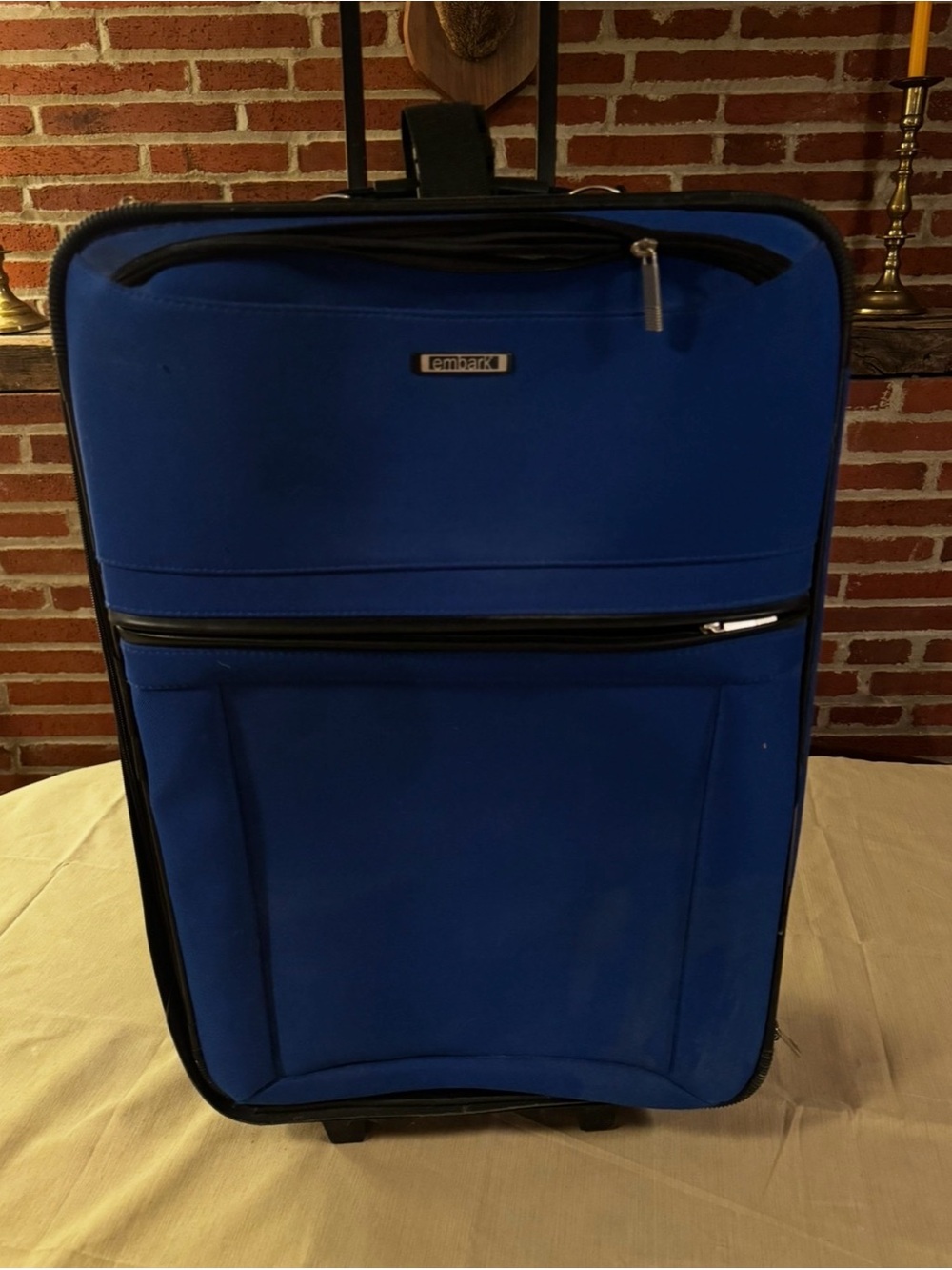 ✈️Embark brand rolling softside suitcase in blue - 24" H x 16" W x 8"